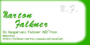 marton falkner business card